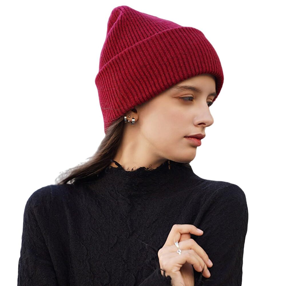 7628 Soft Wool Knit Beanie - One Size Fits Most, Stylish & Warm Winter Hat
